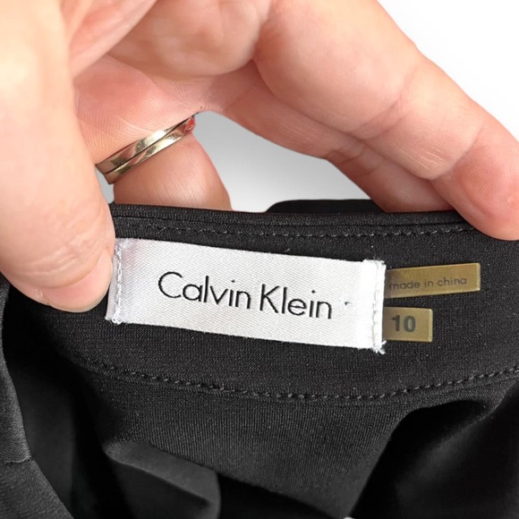 Calvin Klein Sleeveless Ruched Knee Length Wrinkle Free Stretch Dress Women's 10 - Picture 9 of 11